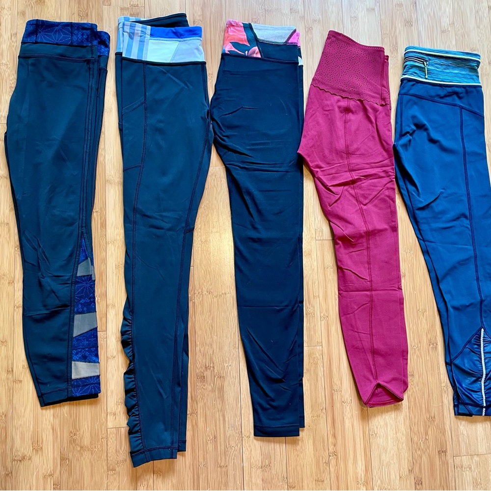 Lulu leggings 5 pairs, size 6